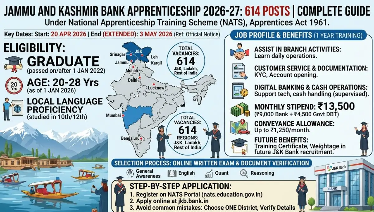 J&K Bank Apprenticeship Recruitment 2026