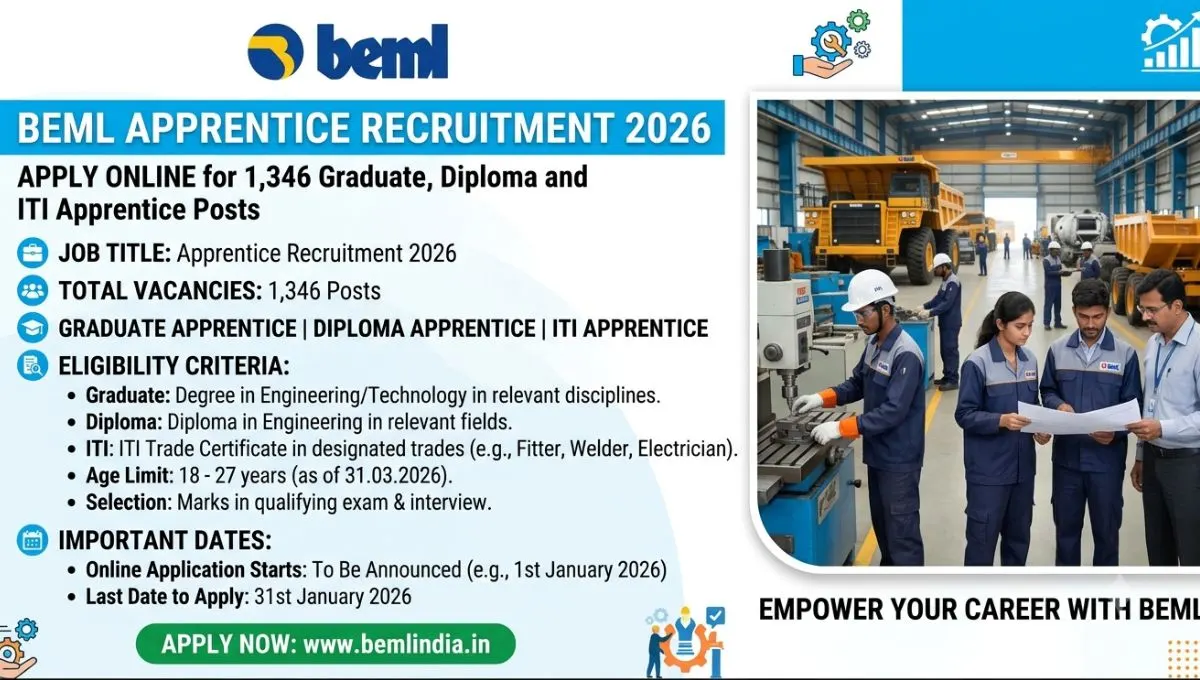 BEML Apprentice Recruitment 2026