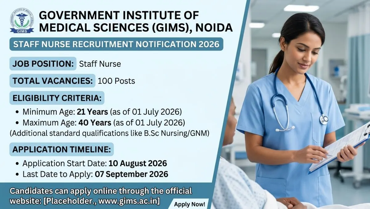 GIMS Noida Staff Nurse Recruitment 2026