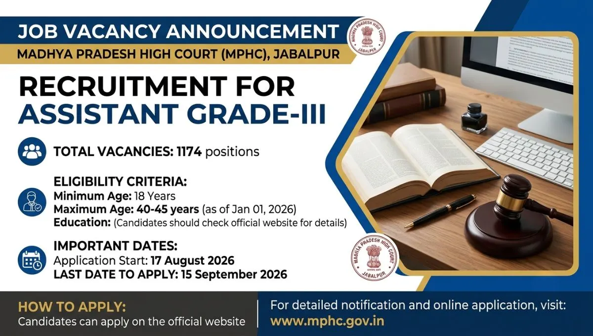 MP High Court Assistant Grade III Recruitment 2026