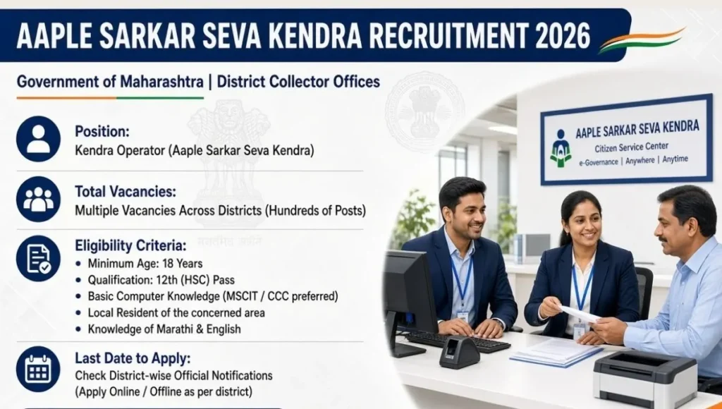 Aaple Sarkar Seva Kendra Recruitment 2026